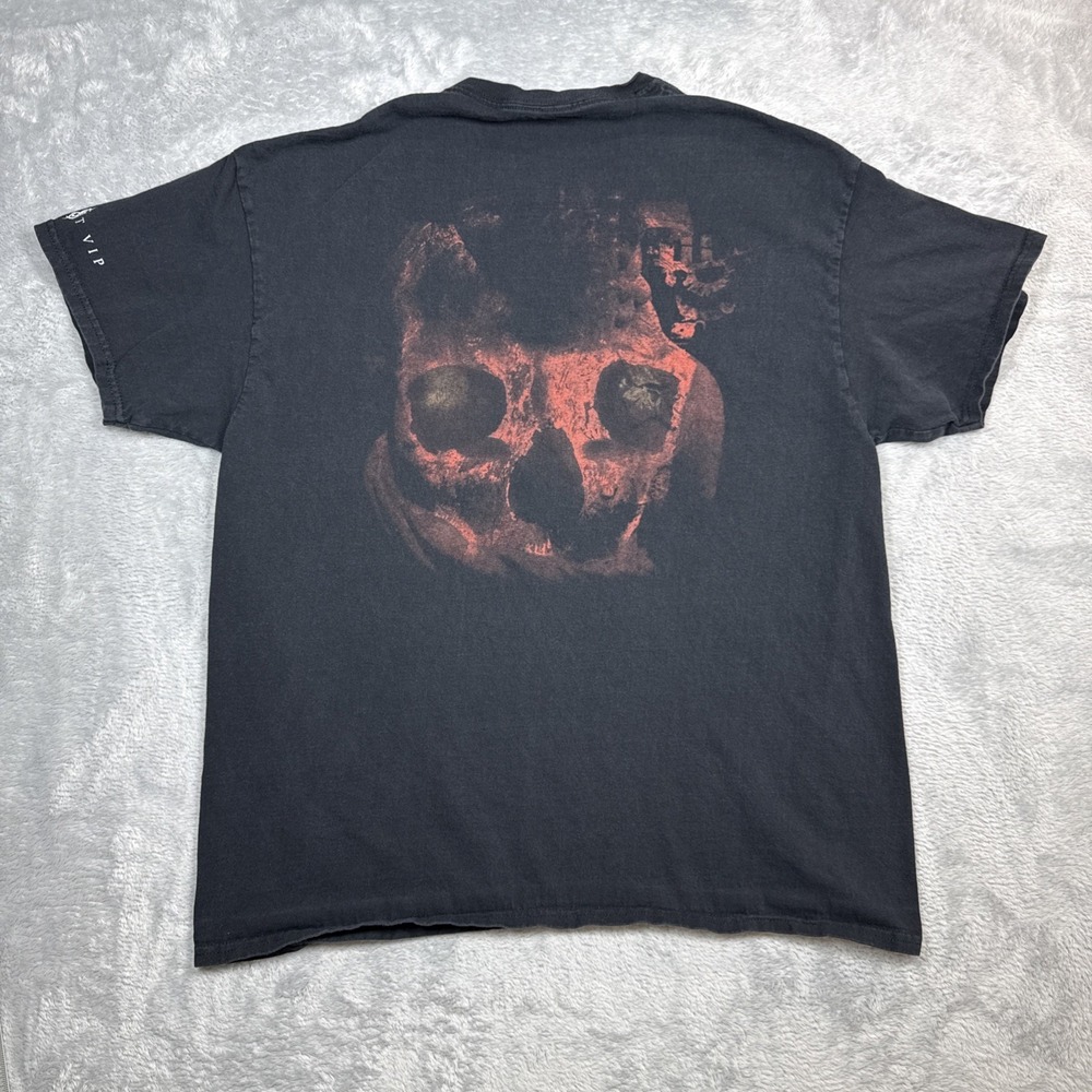 Knotfest VIP Slipknot Band Concert Shirt Men XL Black Faded Skull USA 2021